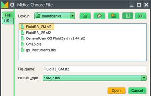 Soundbank selection (supports files or URLs)