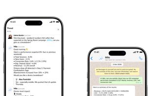 You can use Milo in Slack Channels or WhatsApp, enabling users to chat with their data where they work