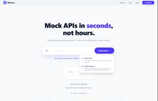 Guest landing page: quickly create a mock endpoint with Faker-generated data or as a CRUD resource