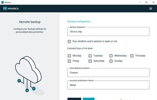 Minarca Agent backup settings