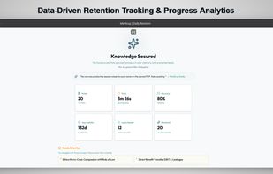 Detailed, post-revision learning analytics tracking your retention speed and focus depth