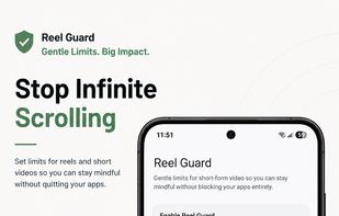 Reel Guard sets session and daily limits specifically on Reels and TikTok, so you can stay mindful of short-form video without blocking the whole app outright.