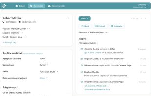 Bring candidates from all sources into one shared database.
Work together with your team to share feedback and review your candidates in one centralized database.