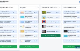 This is how your admin dashboard looks like on your MCG account. Mini-courses organized under mini-course collections.