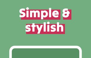 The apps default view showing the days, hours, minutes, and seconds until "Sven's birthday". Above the text "Simple & stylish".