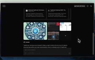 Response to the prompt "tell me about typescript interfaces" being generated in Web mode.
From: https://x.com/zaidmukaddam/status/1897352497372463150