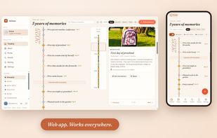 Fully responsive web app — the same timeline works seamlessly on desktop and mobile, no install needed.