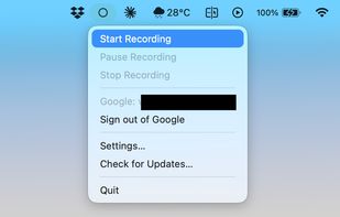 Menubar app menu