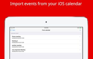 Import events from your iOS calendar