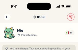 Talk mode: a live voice conversation with the AI tutor, which listens and corrects you as you speak.