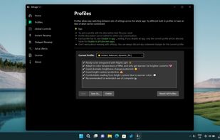 Settings menu - Profiles