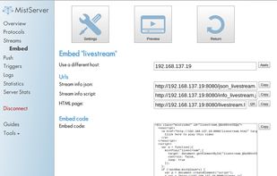 MistServer screenshot 1