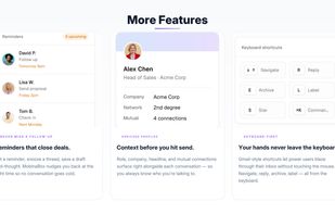 Additional Features: Reminders, enhanced profiles, and shortcuts
