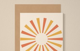 An A5 greeting card on a kraft envelope