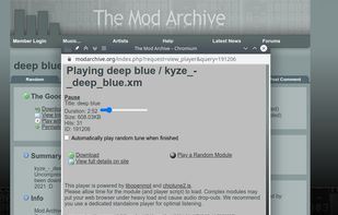 The built-in playe for tracker music