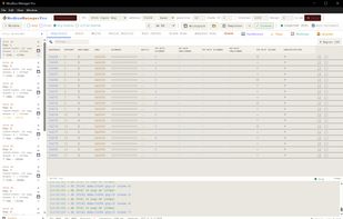 Modbus polling in real time: holding registers with live values, data types (INT16, UINT16, INT32, FLOAT32), scaling, and a communication log showing every request and response for troubleshooting.