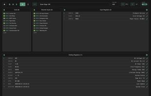 Modbus server: define fixed or generated values across all four register types, to test a Modbus client or PLC without the real device.