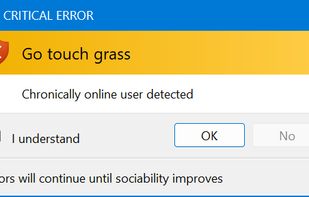 Example Message Box Go Touch Grass