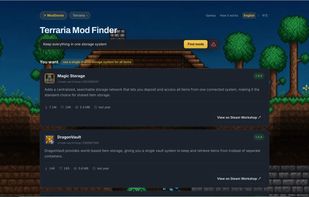 Terraria mod search example. Find mods using natural language and filter by game version and mod loader. Results are ranked by relevance and display version details and maintenance status.