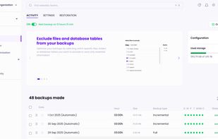 Schedule, manage, and restore backups for all your WordPress websites from Modular DS.