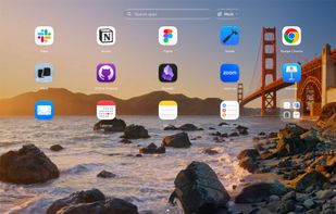 Each profile has its own layout. This is Work, with the apps you need for the job.