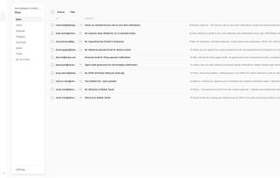 Main inbox view to control what emails the agent is sending and receiving