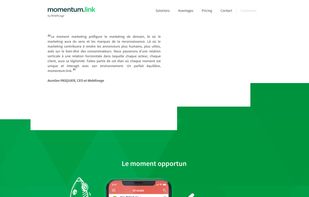 Landing page of Momentum.link.