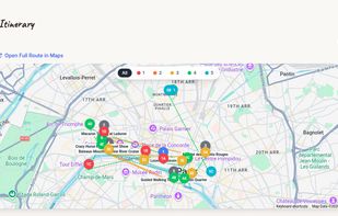 Itinerary overview on maps