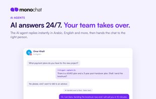 AI agent answers 24/7 and hands over to the team