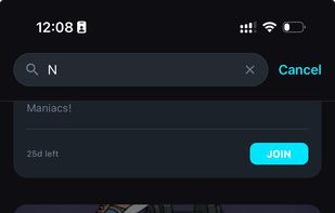 my competitions screen