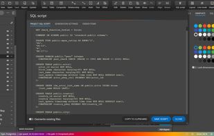 Generated SQL script
