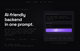 Ready backend in one prompt