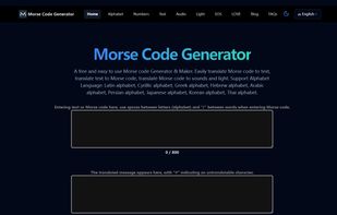 A free and easy to use Morse Code Generator, Translator & Maker. Easily translate Morse code to text, translate text to Morse code, translate Morse code to sounds and light. 