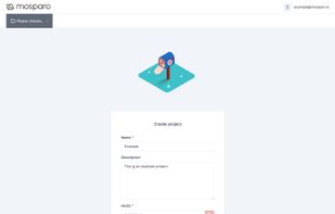 A screenshot from the page where the user can create a new project. It contains a form with the most important fields for a new project.