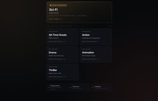Category picker — a different genre rotates in every day