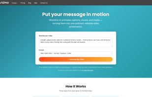 AI Video Generator: describe your idea — AI finds the media, picks the music, and builds an editable video.
