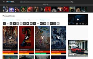 Popular movies hub page