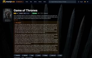 3. TV show details with ratings, seasons, episodes and streaming availability in dark mode