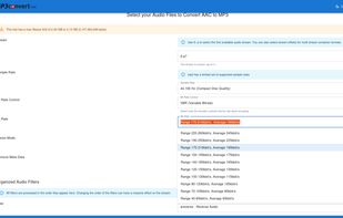 VBR Bit Rate Listing
