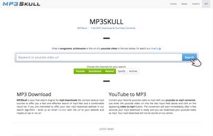 MP3Skull - Free MP3 Download & YouTube Converter Homepage