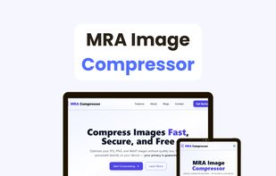 Mockup of free online image compressor (MRA Image Compressor)
