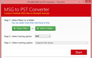 Select MSG Files or Folder having Files and Choose PST format for conversion