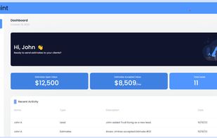 Dashboard with recent activity
