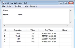Multi Sum Calculator screenshot 1