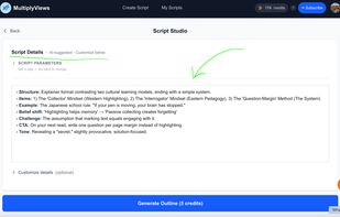 Review/Modify Suggested content