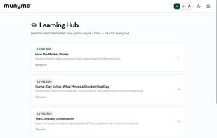 The free Learning Hub: 32 short lessons in five levels