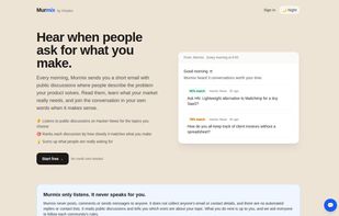 Landing page: hear when people ask for what you make