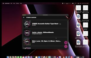 Videos in queue are rendering. These videos are created with an image and an audio file. Perfect for internet music producers, artists, musicians and more. (Screenshot from demo.)
