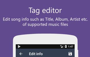 Tag editor: Edit song information like Title, Album, Artist, Composer, album art of a song.