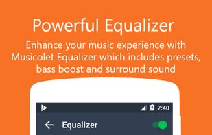 Powerful equalizer with amazing sound quality. Enhance your music experience with Musicolet Equalizer. You can also use your system's equalizer instead(If supported by your device).